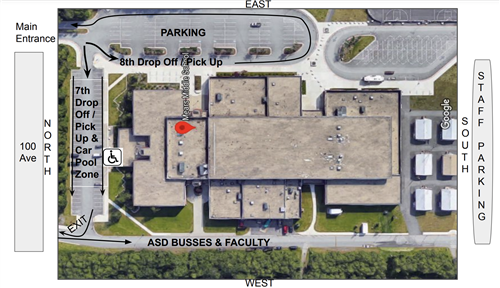 Picture of building and parking lots.